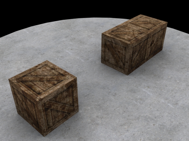 Wooden boxes 1 low poly