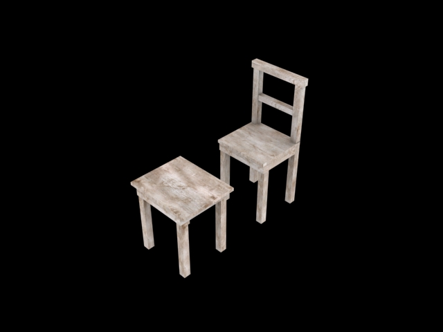 Chair stool low poly