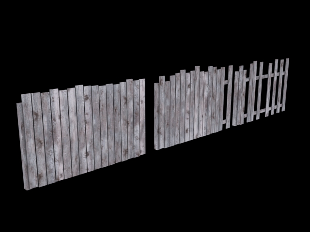 Wooden fence low poly