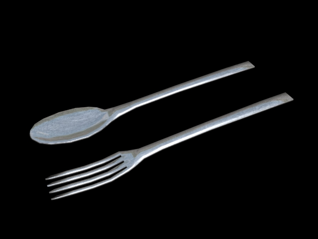 spoon fork low poly