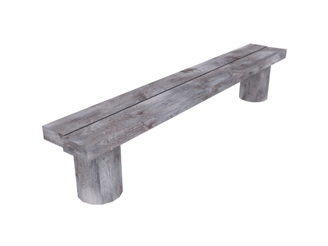 wooden bench low poly 4