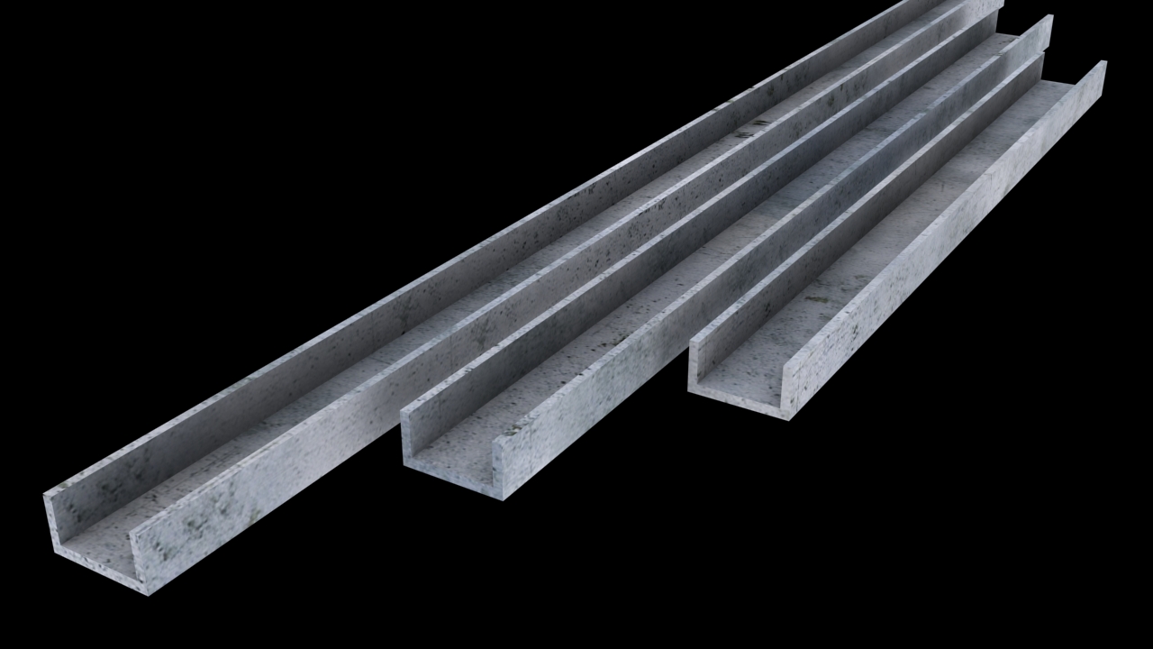 metal channel low poly 1