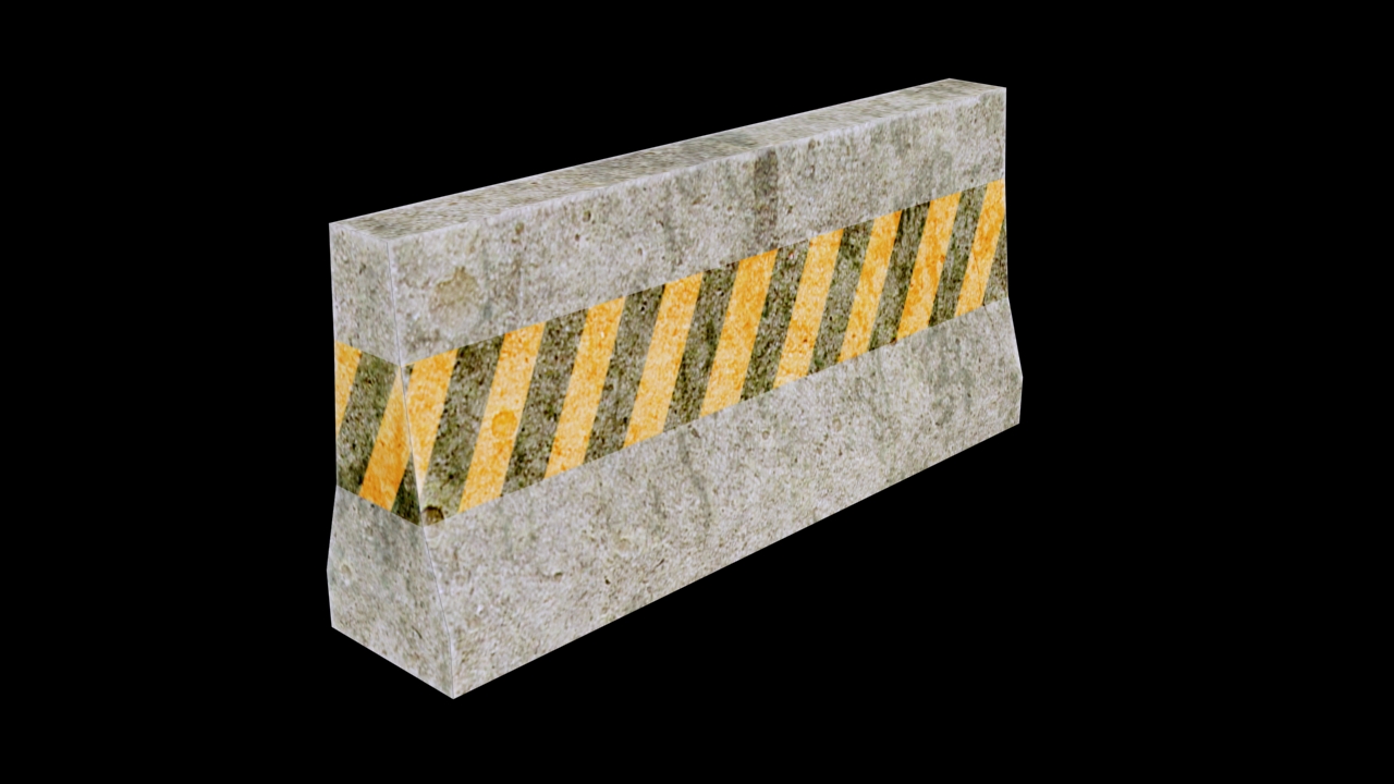 Concrete fence low poly 1