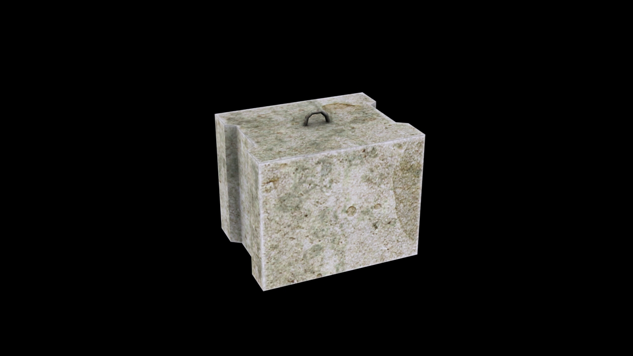 Concrete fence low poly 2