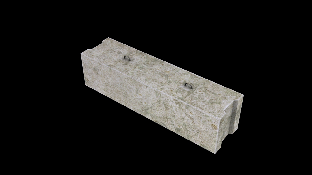 Concrete fence low poly 3