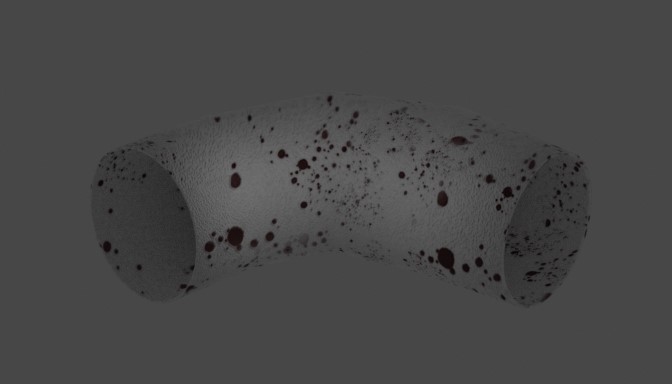 Bloody deformed pipe