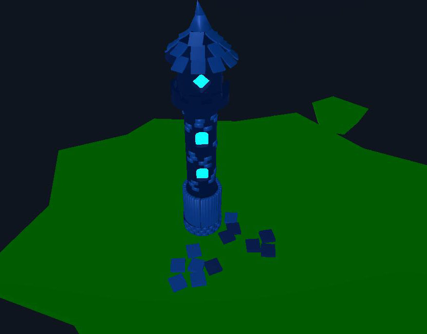 Blue Tower Low Poly