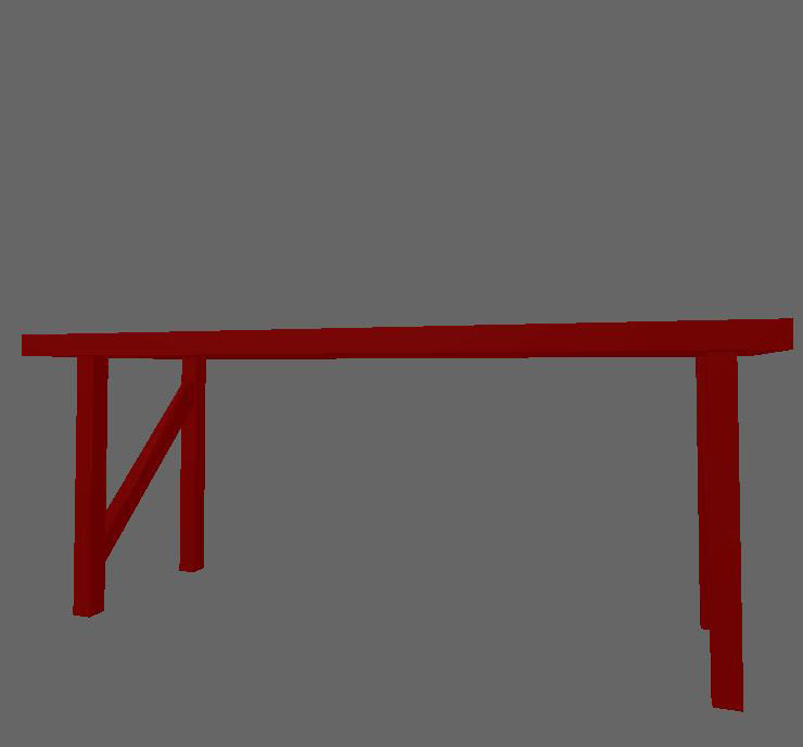 Red Table Low Poly