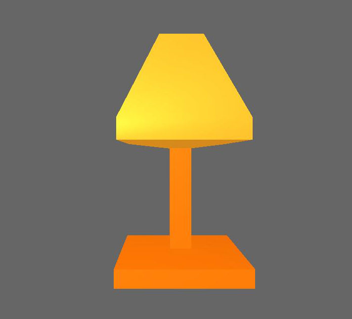 Orange Lamp Low Poly