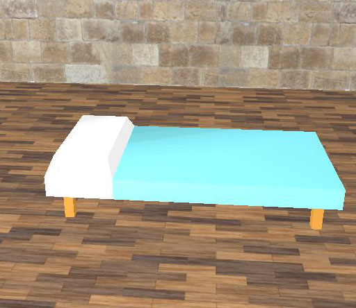 Blue Bed Low Poly