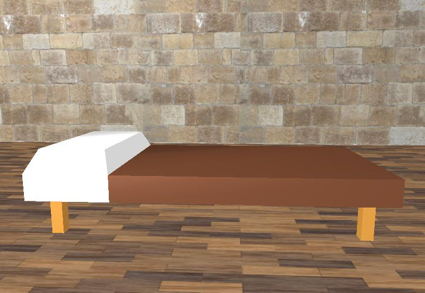 Brown Bed Low Poly
