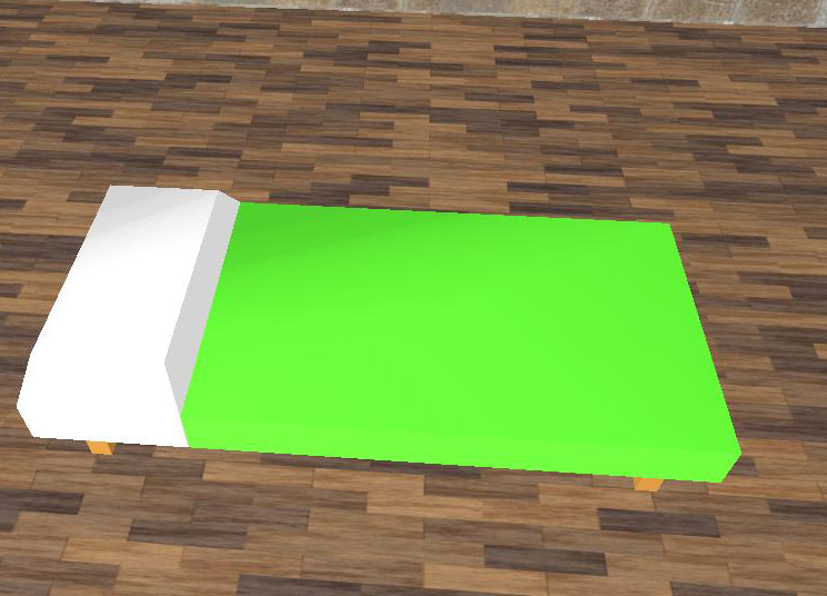 Green Bed Low Poly