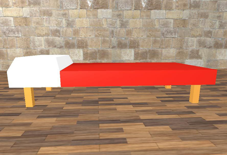 Red Bed Low Poly