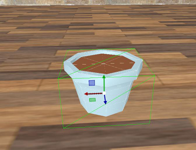 Blue Flowerpot Low Poly