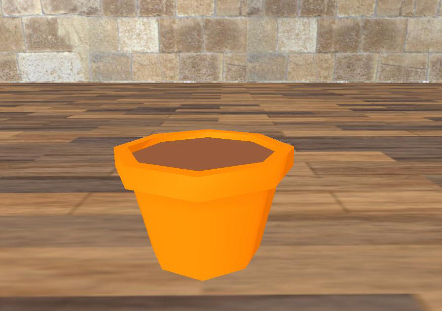 Orange Flowerpot Low Poly