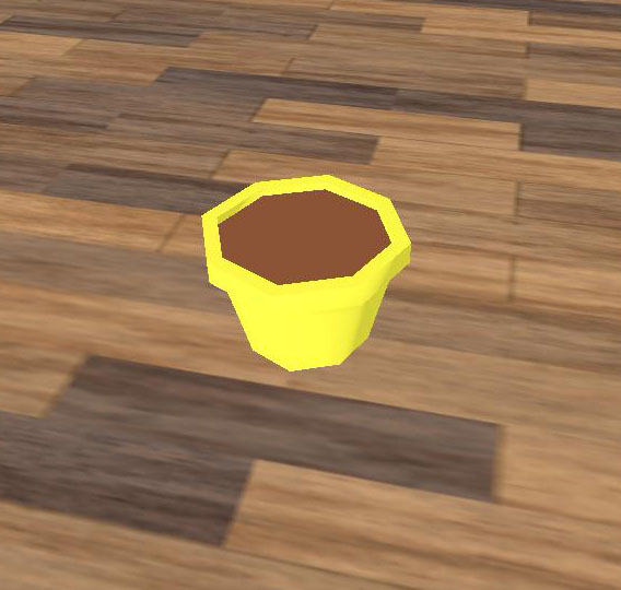 Yellow Flowerpot Low Poly