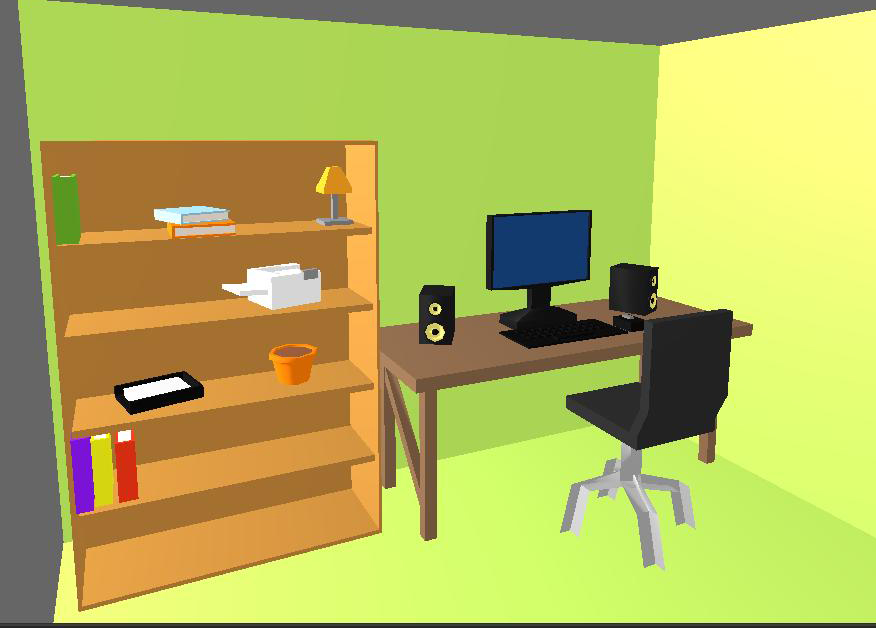 Computer Room Low Poly
