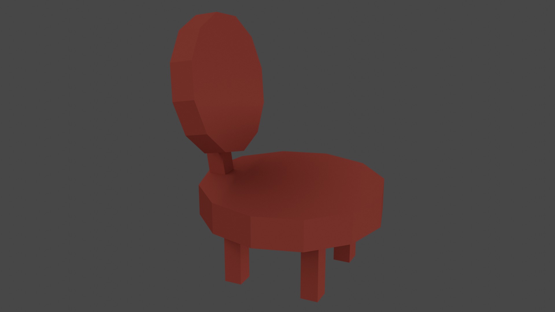 Low Poly Red Furniture 10
