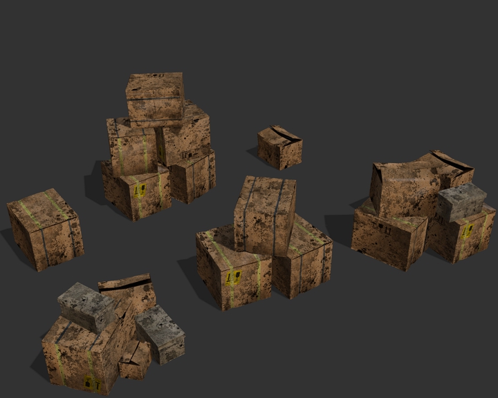 old cardboard boxes