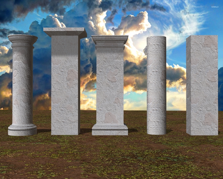 Five old columns