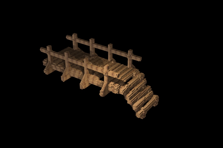 voxel wooden bridge
