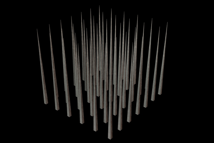 spikes of metal