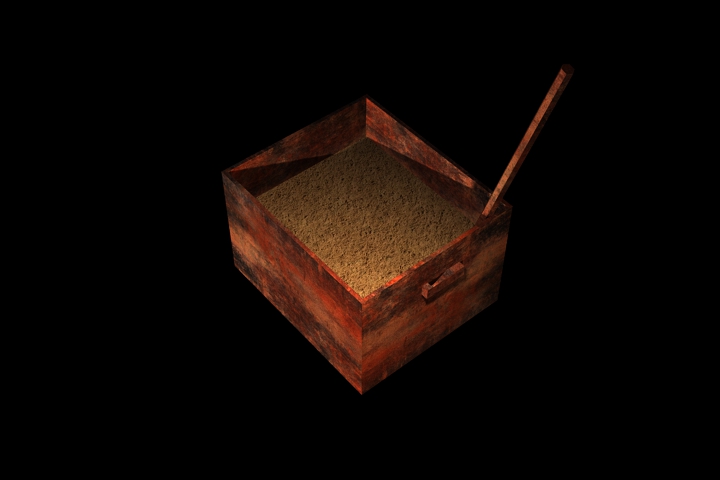 metal box with sand