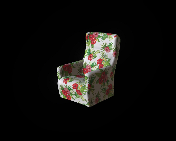 chair with bright upholstery