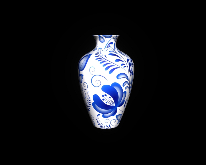 vase with Gzhel painting