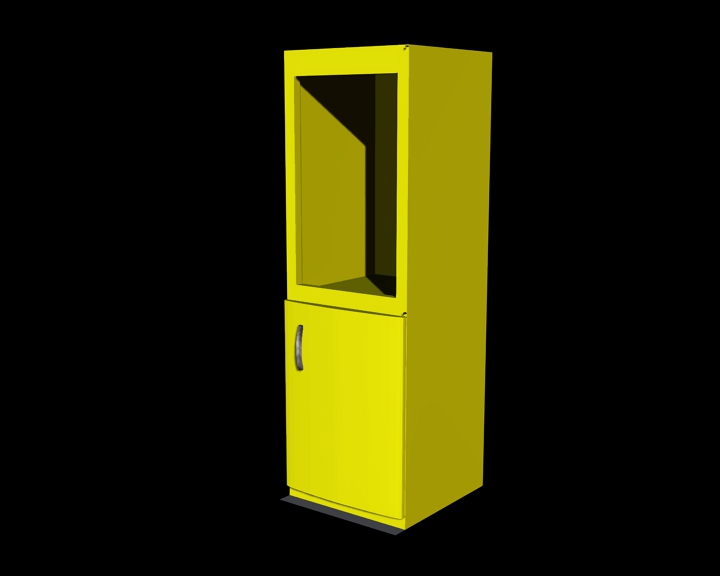 yellow plastic shelving