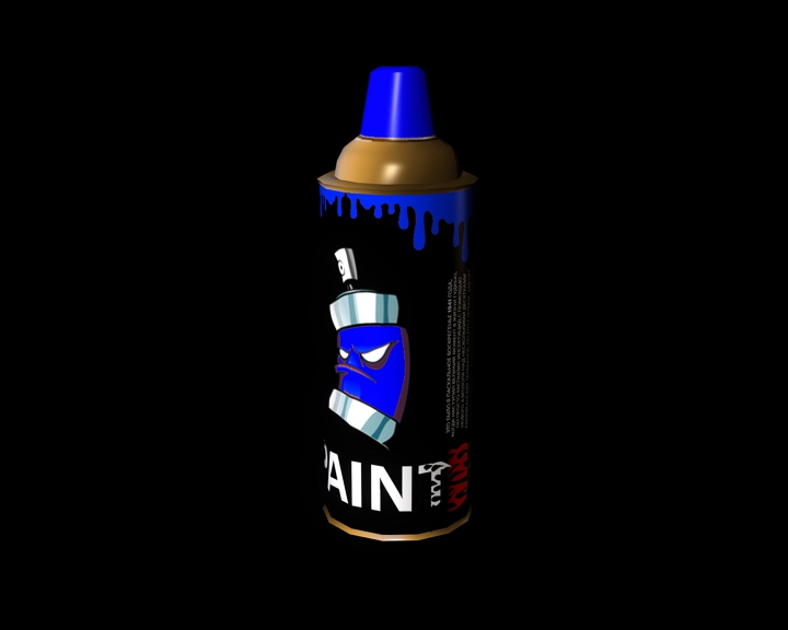 spray paint (blue)
