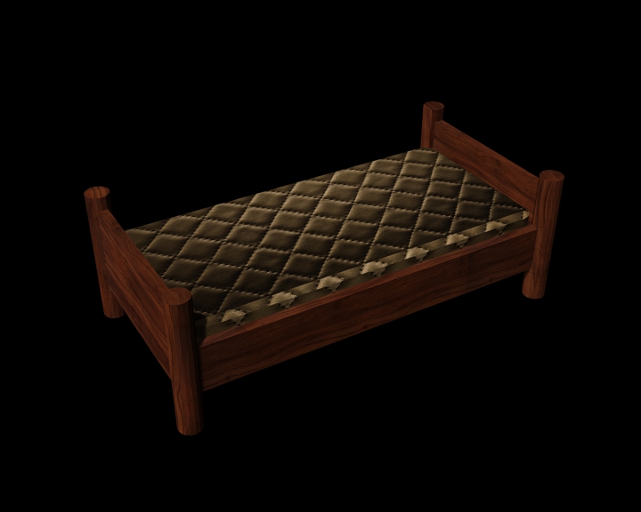 single bed with mattress