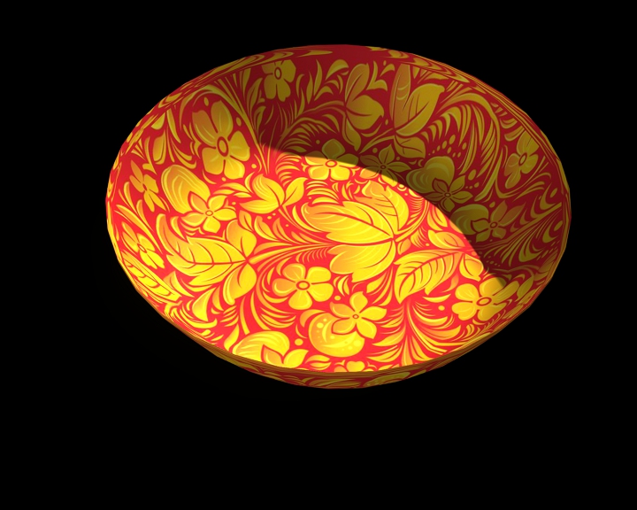 fruit plate with Khokhloma painting