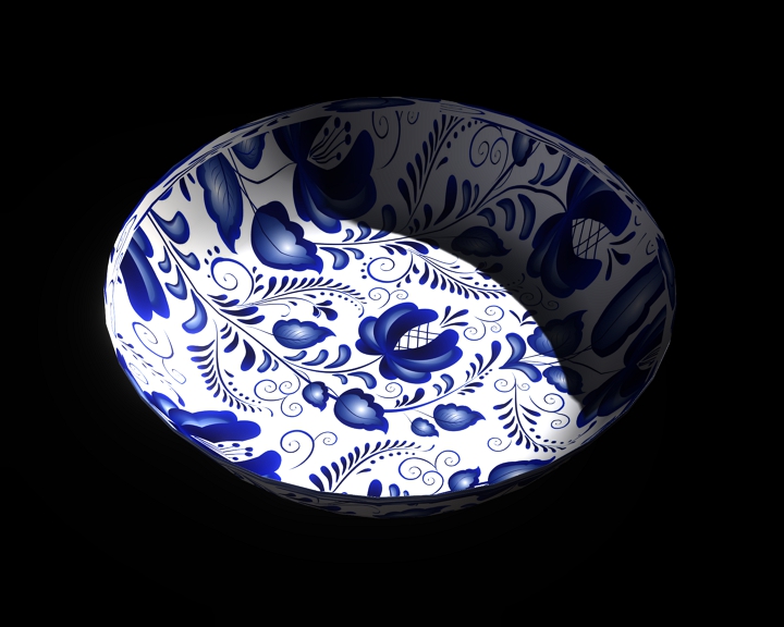 fruit plate with Gzhel painting