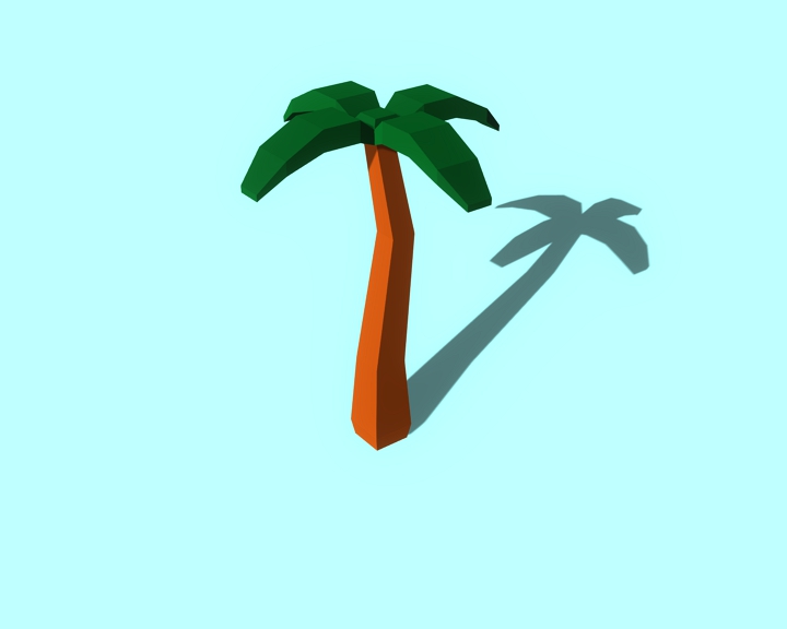 palm long low-poly model