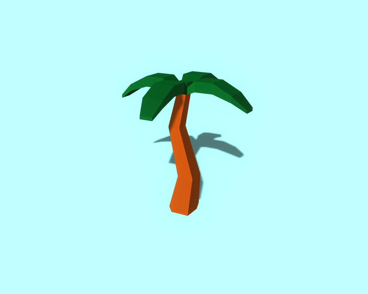 palm short low-poly model