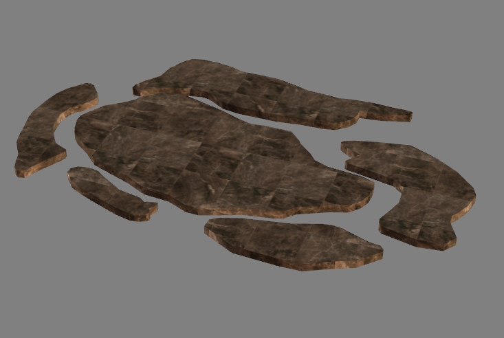 fragments of paving slabs