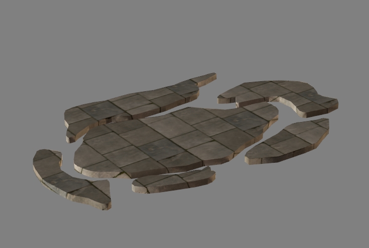 fragments of marble tiles