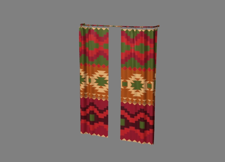 curtain with colorful fabric 1