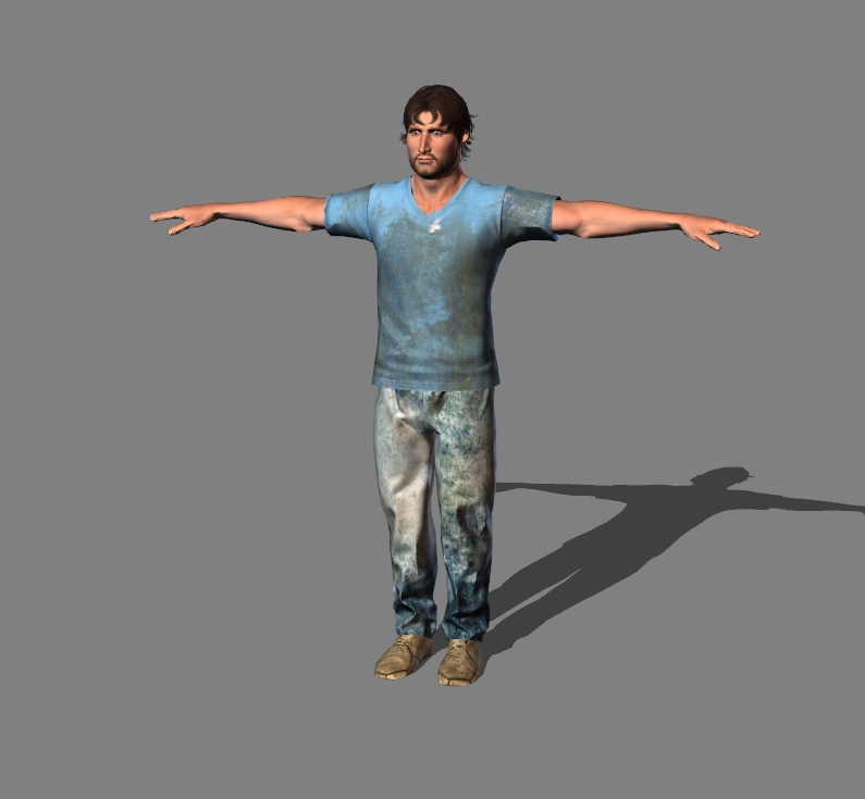a man in dirty clothes