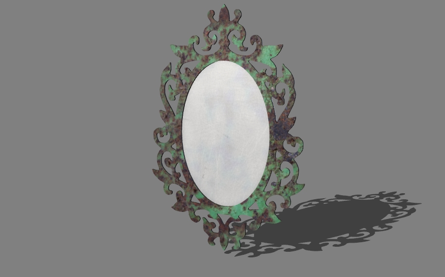 an old mirror in a frame 1
