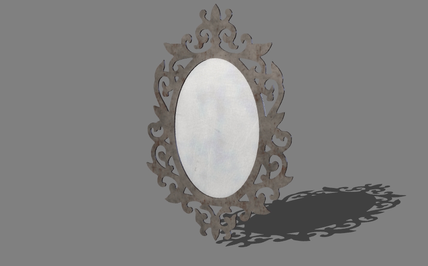 an old mirror in a frame 12