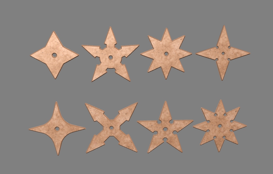 set of 8 shurikens 8