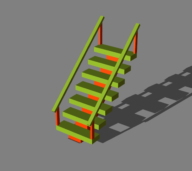 stairs with handrails v.2 - 2