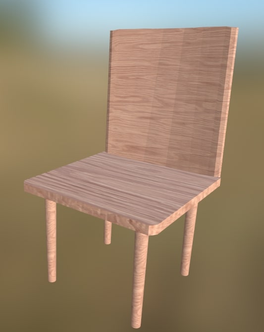 Wood Chair 1 (WhiteWood)