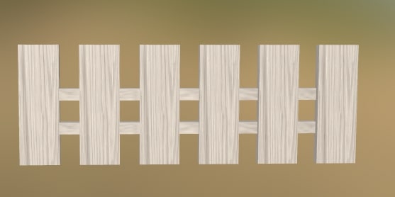 Wood Fence 2 (v2) (White Wood)