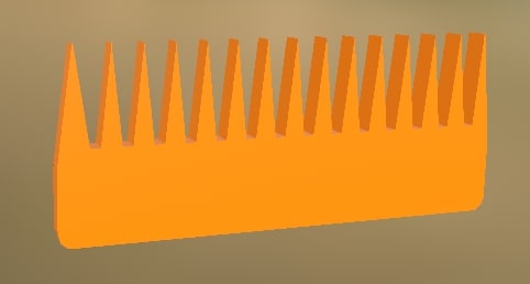 Plastic Comb (v2) 1 Orange