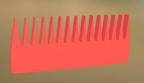 Plastic Comb (v2) 3 Red