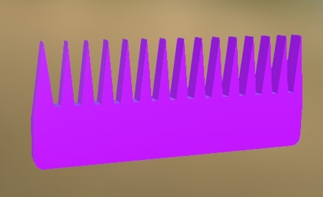 Plastic Comb (v2) 6 Purple