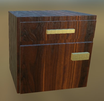 Small Cabinet LowPoly 2 (Dark Wood)